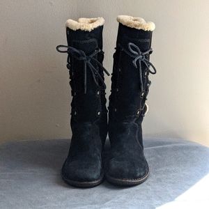 UGG black lace-up boots